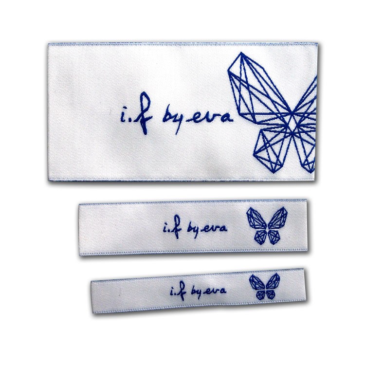 2022年新款织唛领标 蝴蝶服装织标 樱桃视频大全免费高清版生产多规格唛头织标批发