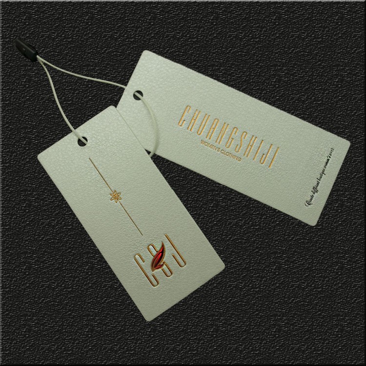厂家批发新款特种纸烫金吊牌 女装吊卡免费设计樱桃视频大全免费高清版定做服装标签