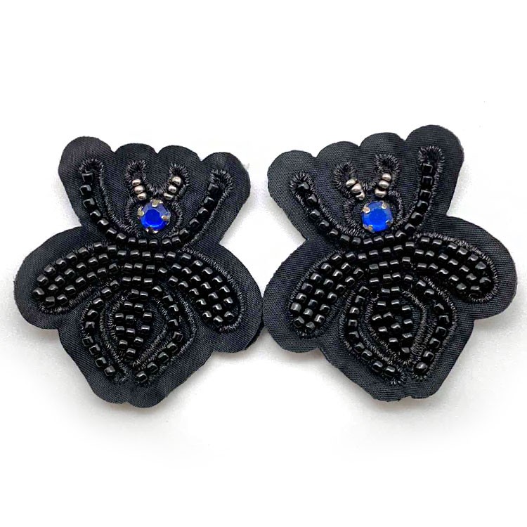 款钉珠绣卡通动物绣花章服装樱桃视频大全免费高清版批发黑色钉珠服装装饰贴片